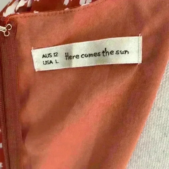Rust Floral Here Comes The Sun Dress Size Large​ - Picture 9 of 9
